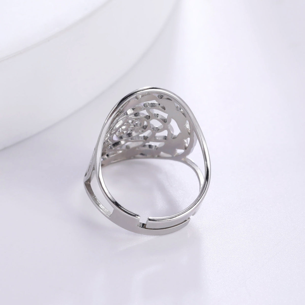 Bague Mandala Femme - Acier Inoxydable Plaqué Or, Taille 59 (USA 9)
