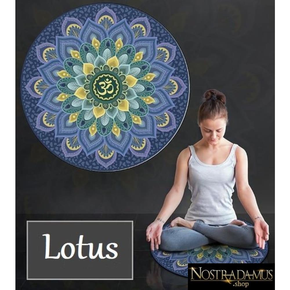 Tapis Rond pour Méditation/Yoga - Lotus - Tapis De Yoga