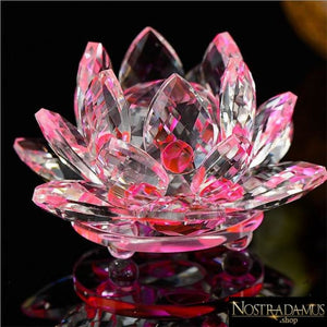 Fleur de Lotus en Cristal - 8 couleurs disponibles - Rose - Figurines et Miniatures