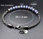 Bracelet Acier & Sodalite - Canalisation de l'Intuition