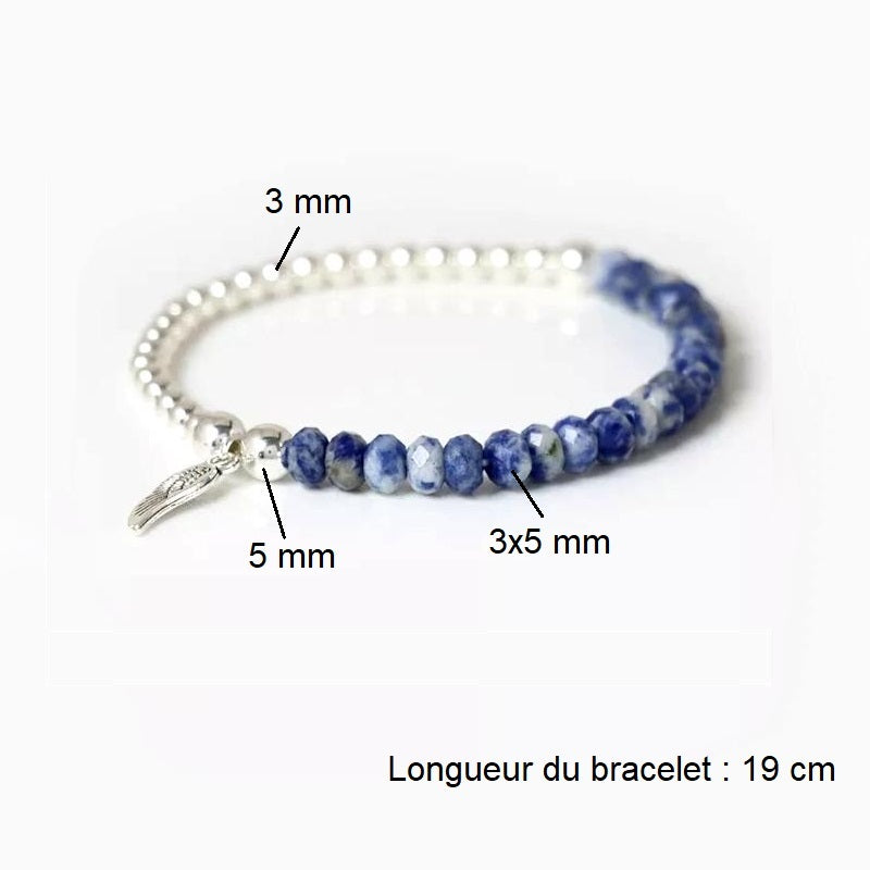 Bracelet 'Aile d'Ange' en Sodalite - Canalisation de l'Intuition