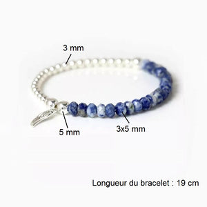 Bracelet 'Aile d'Ange' en Sodalite - Canalisation de l'Intuition