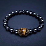 Bracelet Hématite & Œil-de-Tigre - 'Force Intérieure'