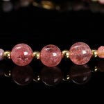 Bracelet en Tourmaline et Quartz Fraise - Purification & Vitalité