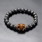 Bracelet Hématite & Œil-de-Tigre - 'Force Intérieure'