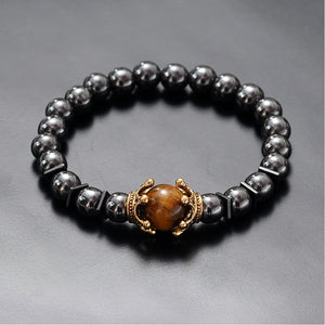 Bracelet Hématite & Œil-de-Tigre - 'Force Intérieure'