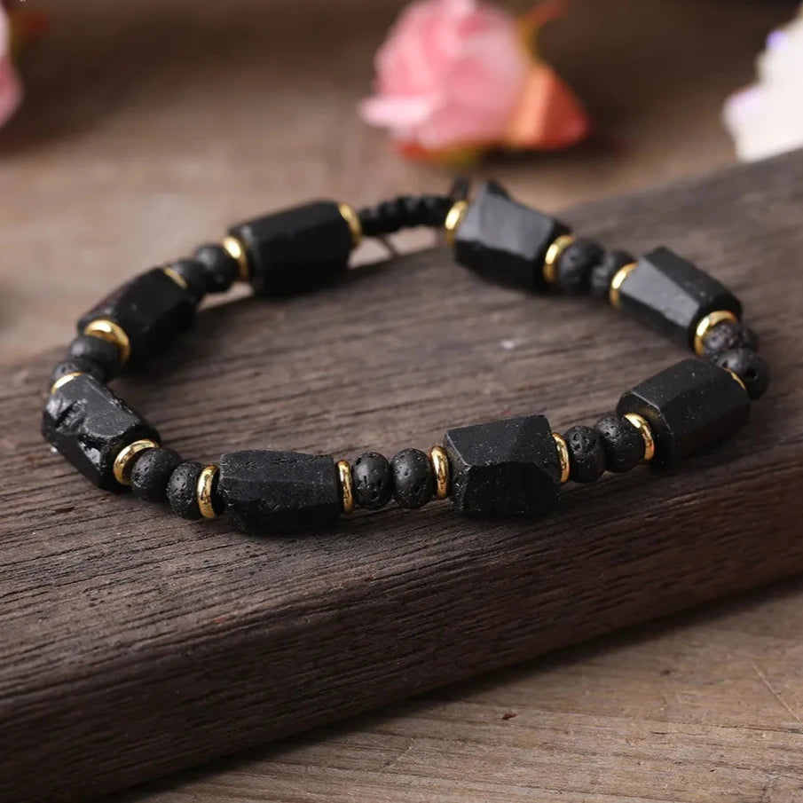 Bracelet en Tourmaline Brute - Protège des Ondes Néfastes