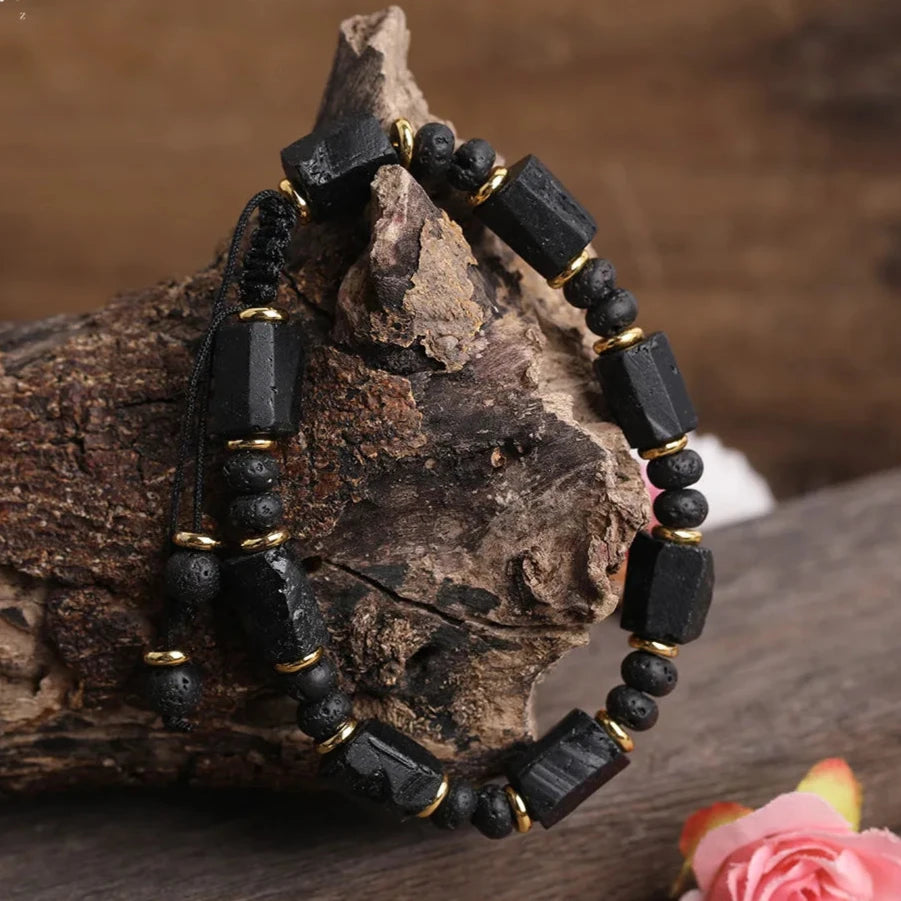 Bracelet en Tourmaline Brute - Protège des Ondes Néfastes