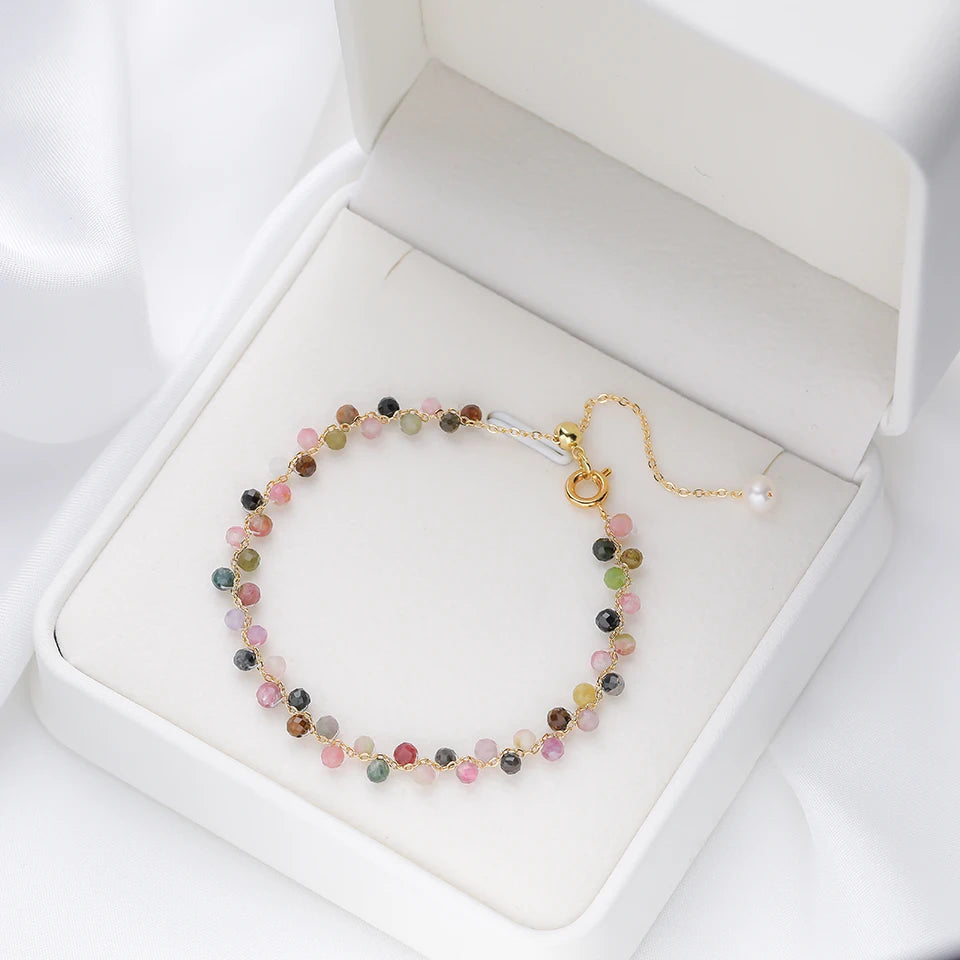 Bracelet en Tourmaline Multicolore - Purification Complète
