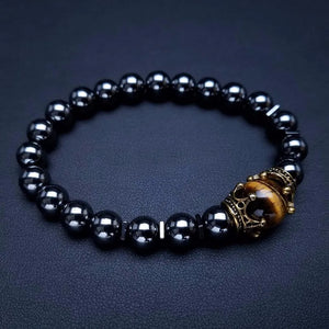 Bracelet Hématite & Œil-de-Tigre - 'Force Intérieure'
