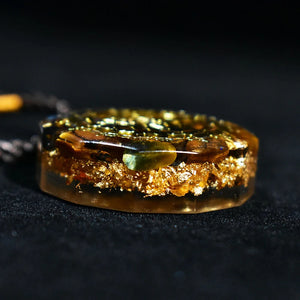 Pendentif Orgonite 'Œil de Tigre' - Accroît votre Force Intérieure