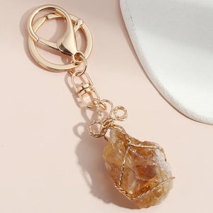 Porte-Clés 'Pierre d'Abondance' - Citrine Brute