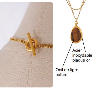 Pendentif en Œil de Tigre - Protège contre les Attaques Occultes
