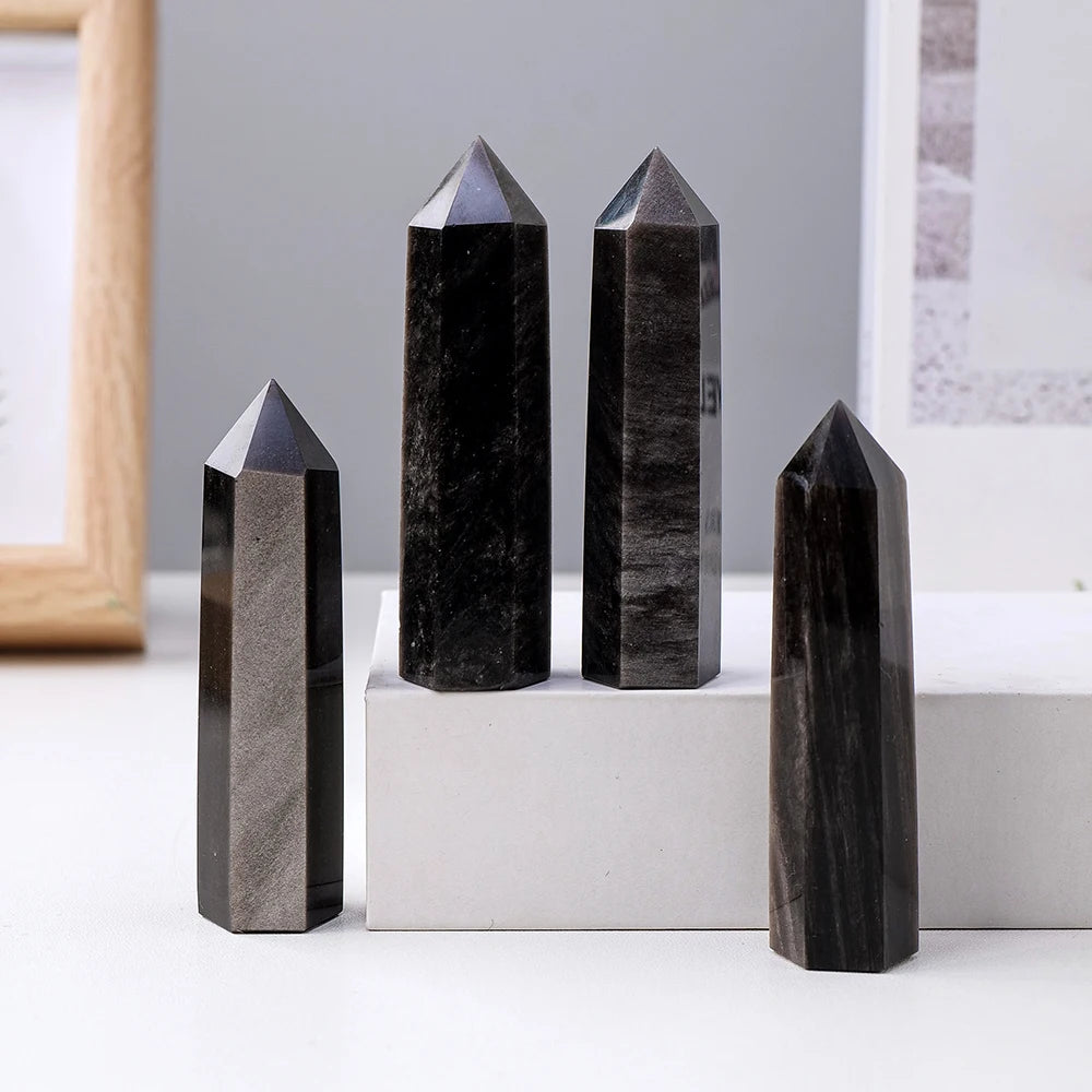 Baguette en Obsidienne Dorée - Protection & Abondance