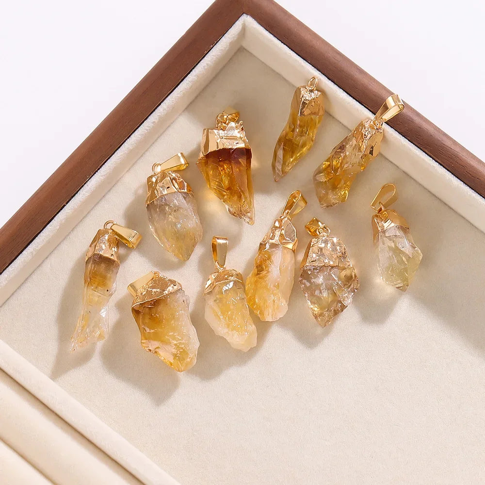 Pendentif 'Abondance Infinie' en Citrine Brute