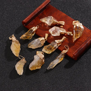 Pendentif 'Abondance Infinie' en Citrine Brute