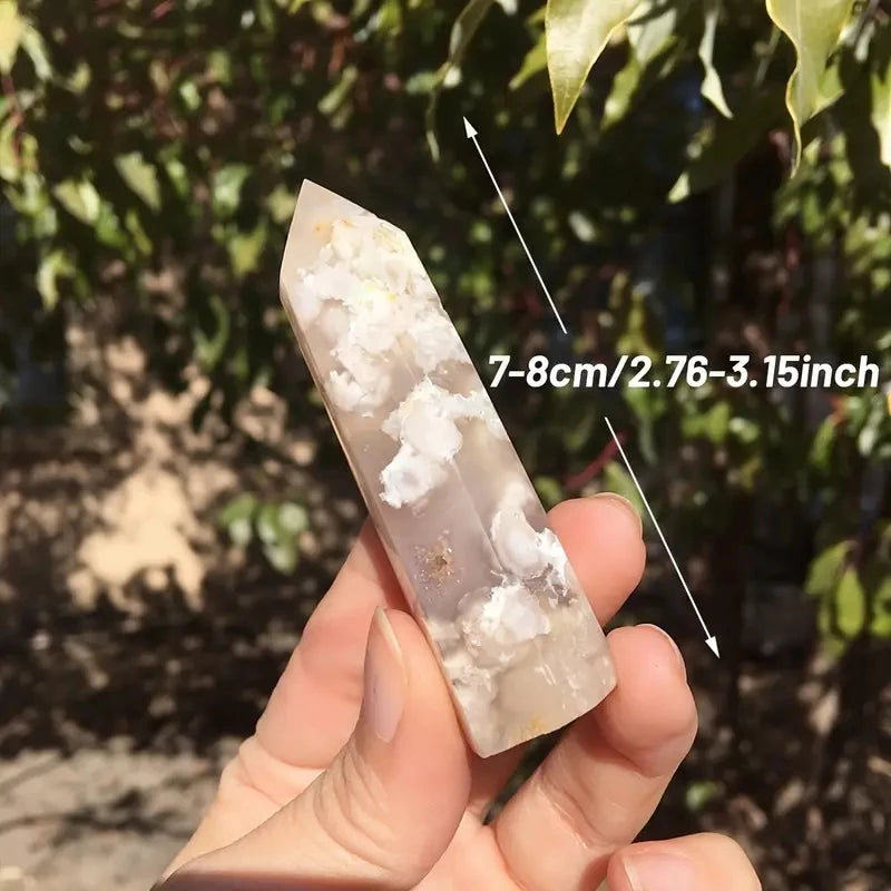 Baguette en Agate Sakura - Guérison des Blessures du Cœur