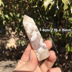 Baguette en Agate Sakura - Guérison des Blessures du Cœur