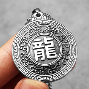 Amulette 'Mantra du Dragon' - Chance & Protection