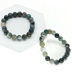 Bracelet en Agate Mousse - Ancrage & Abondance