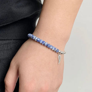 Bracelet 'Aile d'Ange' en Sodalite - Canalisation de l'Intuition