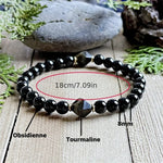 Bracelet de Protection - Obsidienne & Tourmaline