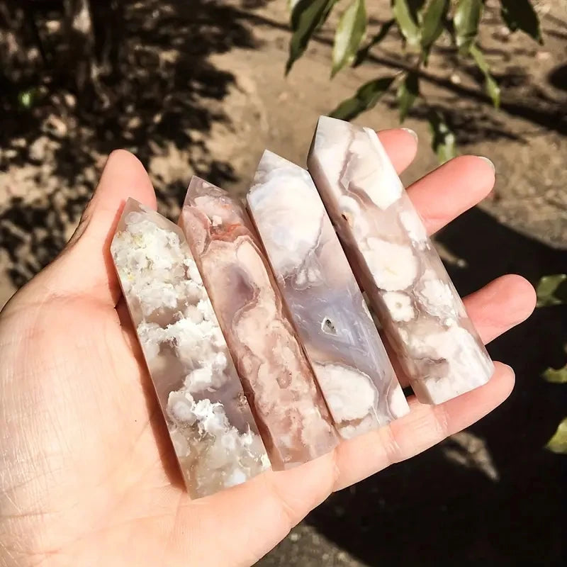 Baguette en Agate Sakura - Guérison des Blessures du Cœur