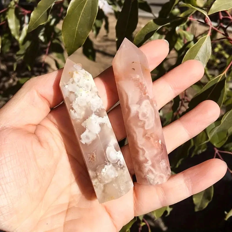 Baguette en Agate Sakura - Guérison des Blessures du Cœur