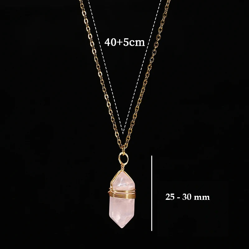 Pendentif en Quartz Rose - Harmonie des Sentiments