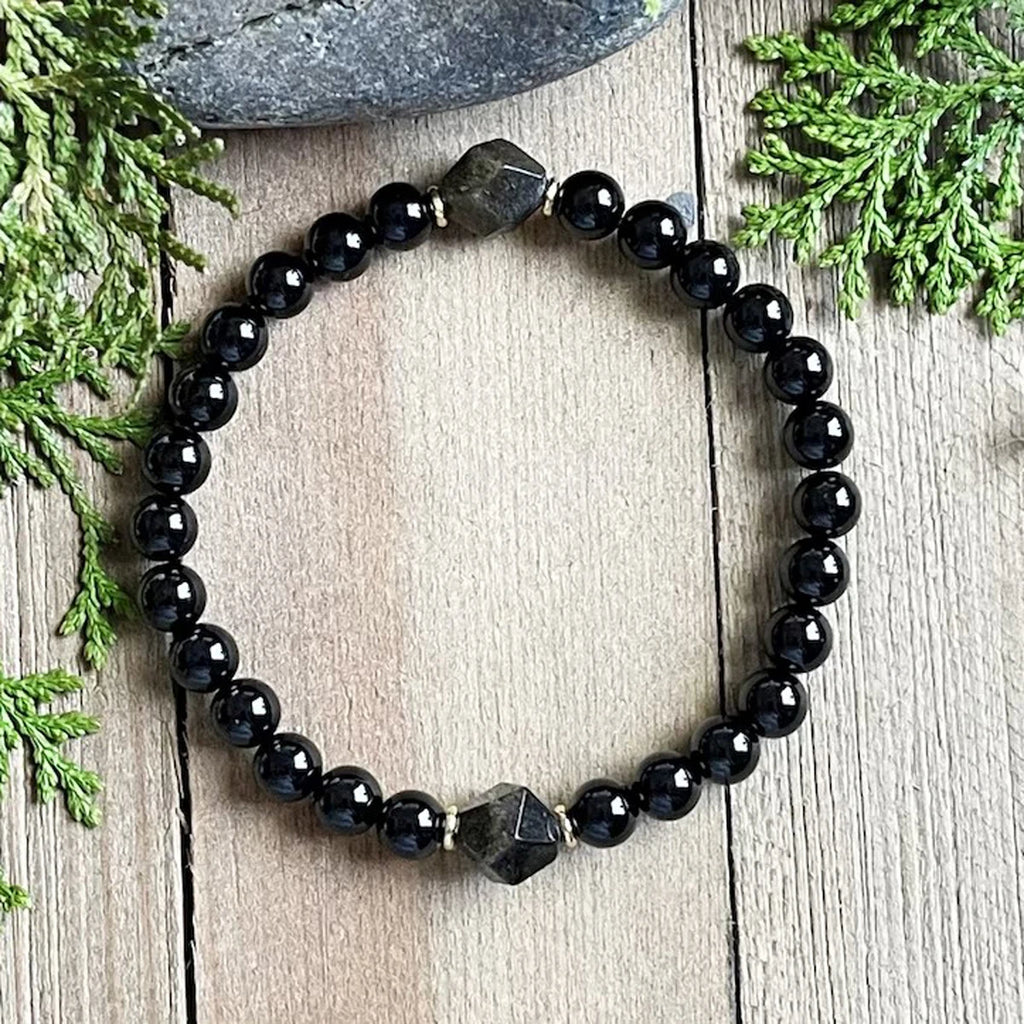 Bracelet de Protection - Obsidienne & Tourmaline