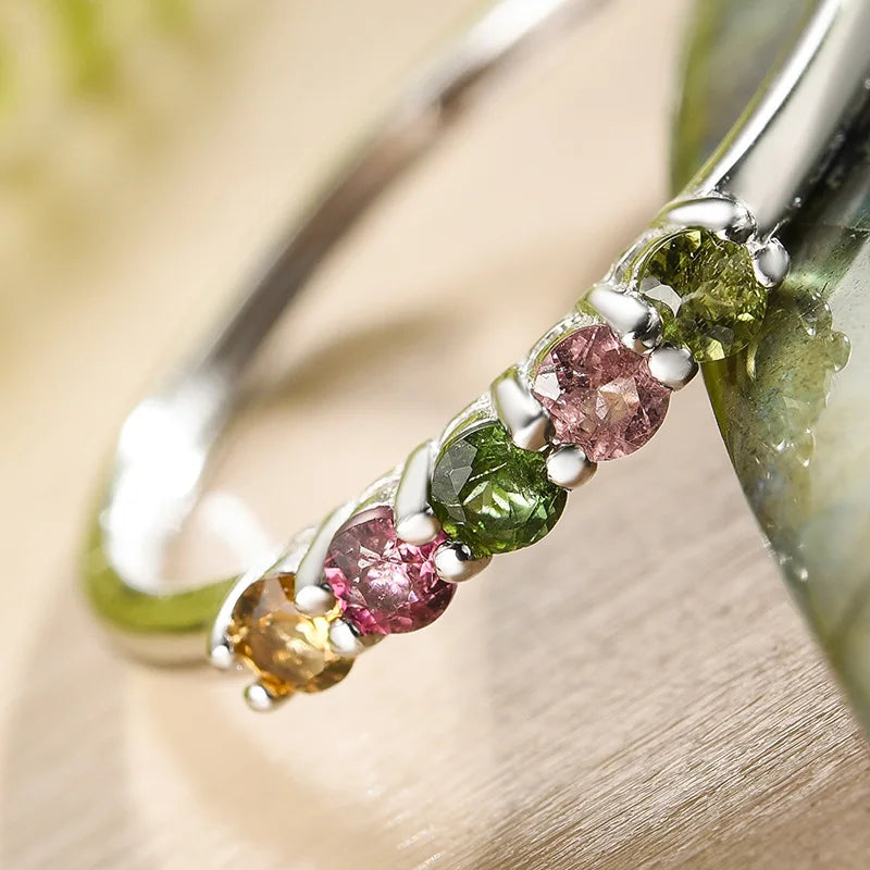 Bague en Tourmaline Multicolore - Purification