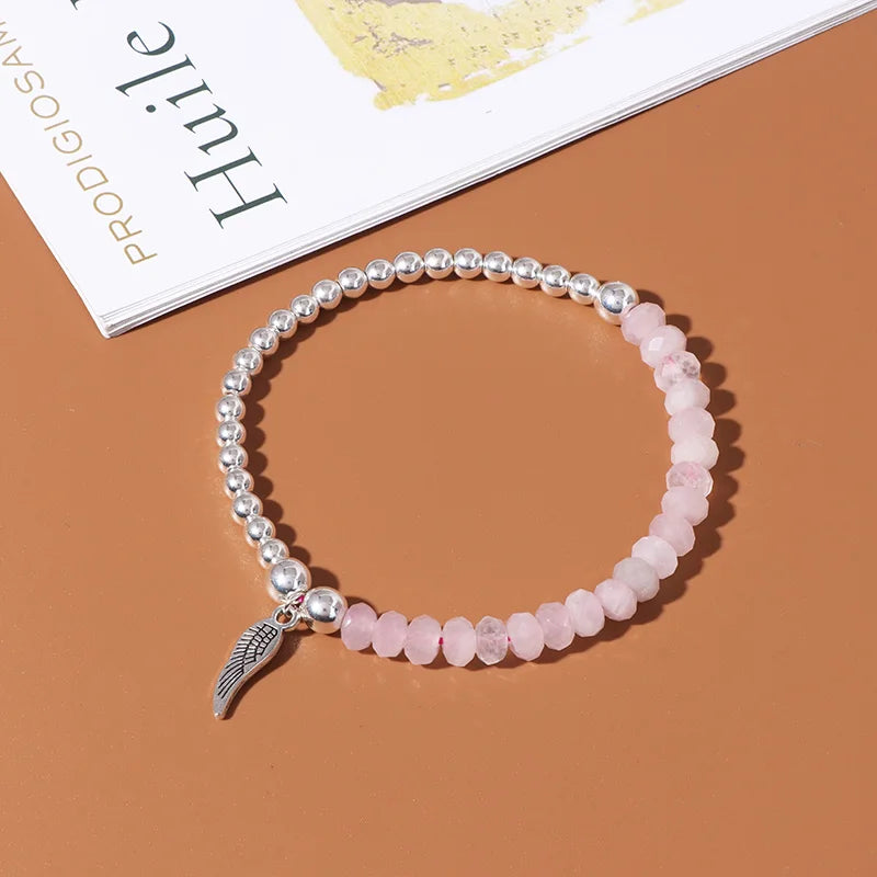 Bracelet 'Aile d'Ange' en Quartz Rose - Harmonie
