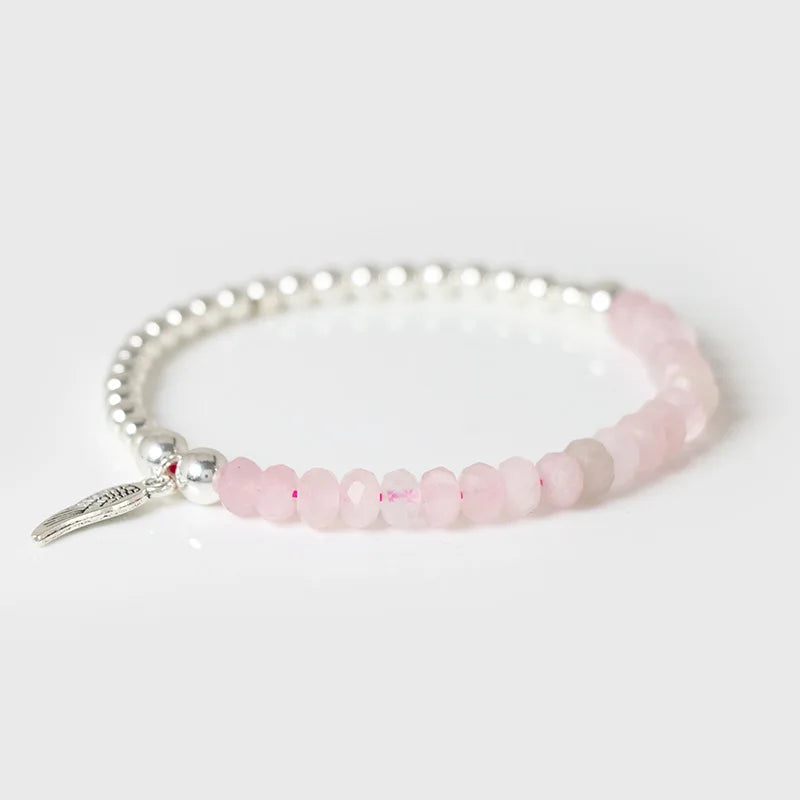 Bracelet 'Aile d'Ange' en Quartz Rose - Harmonie