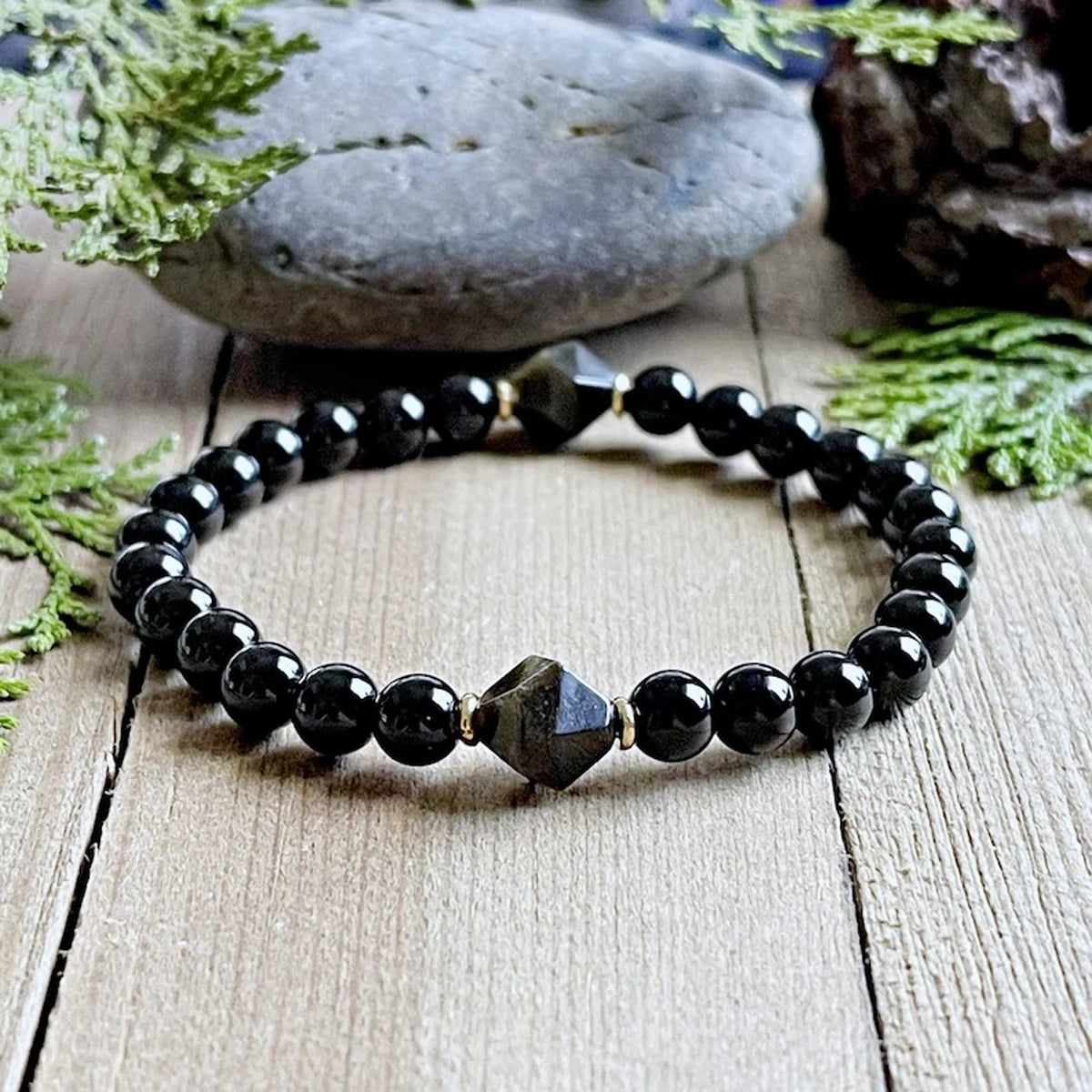 Bracelet de Protection - Obsidienne & Tourmaline
