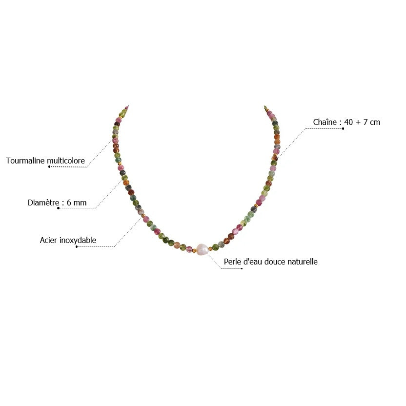 Collier en Tourmaline Multicolore - Purification
