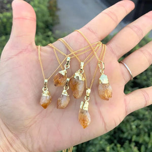Pendentif 'Abondance Infinie' en Citrine Brute