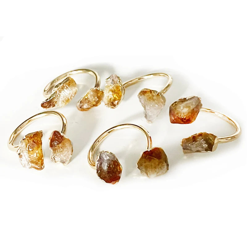 Bague en Citrine Brute - Attire l'Argent