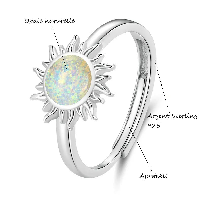 Bague de Purification Karmique - Argent & Opale