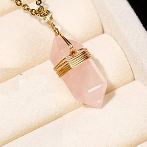 Pendentif en Quartz Rose - Harmonie des Sentiments