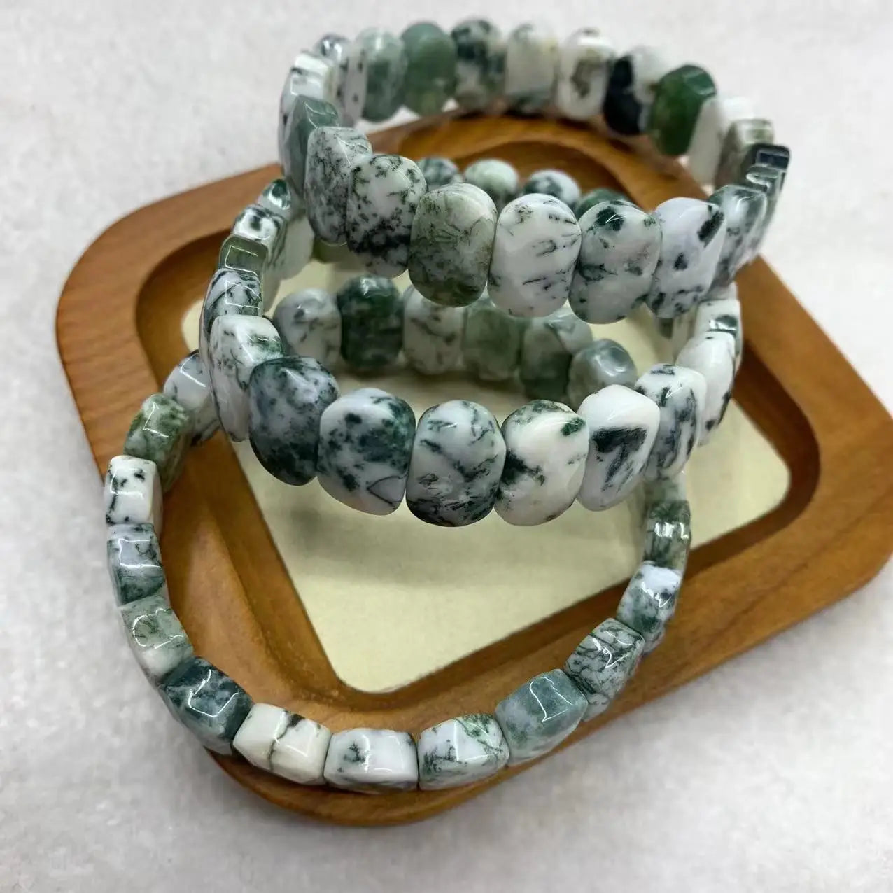 Bracelet en Agate Mousse - Équilibre & Abondance