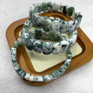 Bracelet en Agate Mousse - Équilibre & Abondance