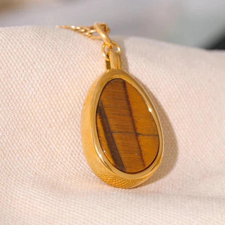 Pendentif en Œil de Tigre - Protège contre les Attaques Occultes