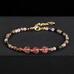 Bracelet en Tourmaline et Quartz Fraise - Purification & Vitalité