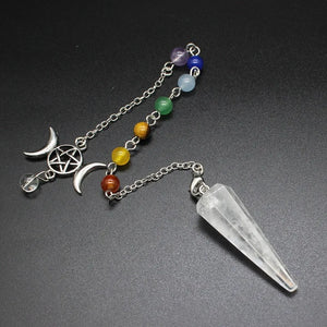 Pendule de Purification des Chakras en Cristal de Roche