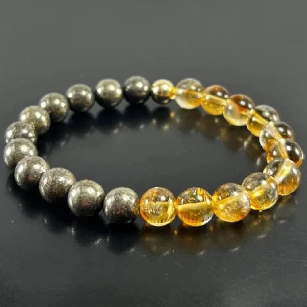 Bracelet Pyrite & Citrine - Vitalité & Prospérité