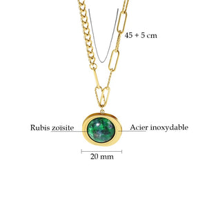Pendentif en Rubis Zoïsite - Purification du Karma Familial