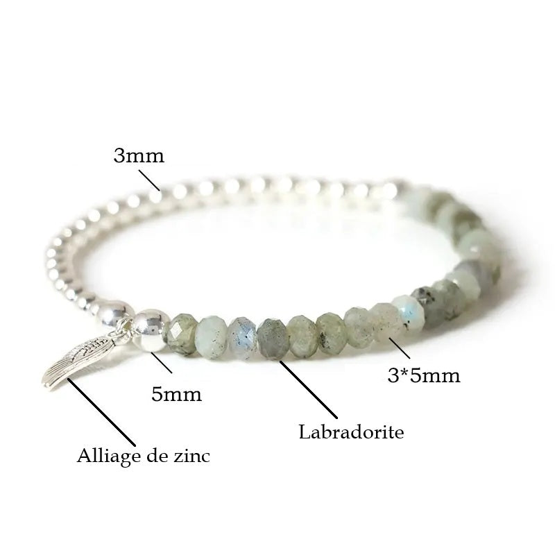 Bracelet 'Aile d'Ange' en Labradorite - Protection
