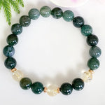 Bracelet Agate Mousse & Citrine - Ancrage & Abondance