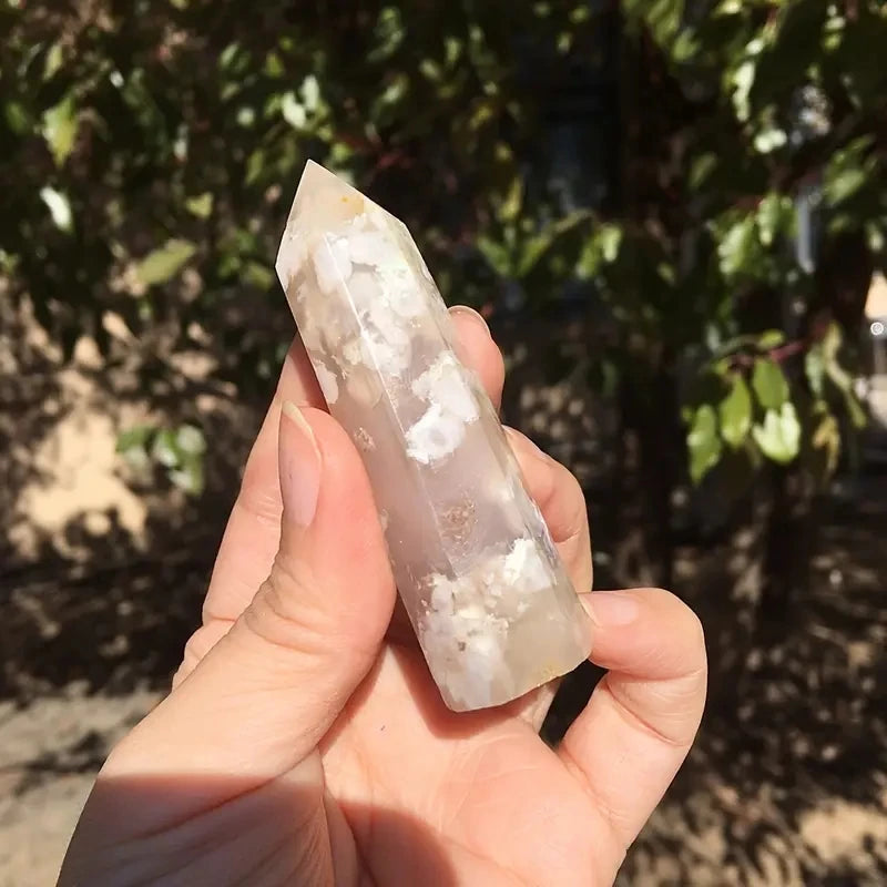 Baguette en Agate Sakura - Guérison des Blessures du Cœur