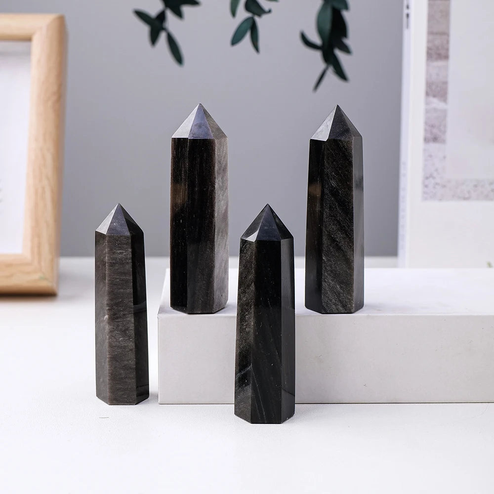 Baguette en Obsidienne Dorée - Protection & Abondance